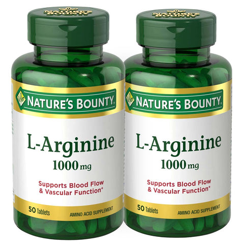 L-Arginine 1000 mg  - 100 tablettes de Nature's Bounty (2 flacons)