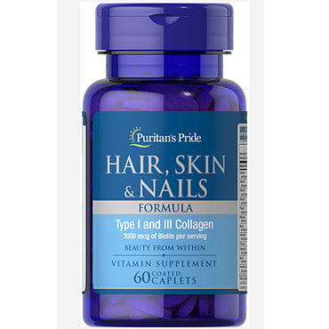 Vitamine pour cheveux, peau et ongles - Formule complète - 60 capsules de Puritan's Pride