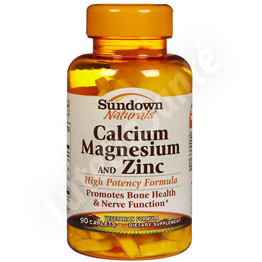 Magnesium et Calcium: Vitamines pour les os + Zinc - 90 Capsules de Sundown Naturals