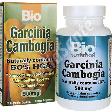 Garcinia Cambogia 500 mg avec 50% acide hydroxycitrique HCA - 60 capsules de Bio Nutrition