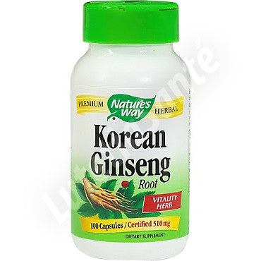 Ginseng rouge de Corée 560 mg - Énergie / Vitalité Bio - 100 capsules de Nature's Way