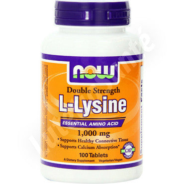 L-Lysine 1000 mg - 100 tablettes de Now Nutrition