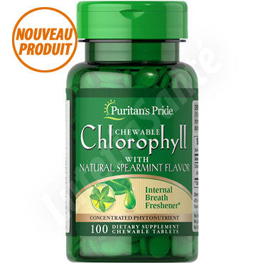 Chlorophylle - traitement mauvaise haleine naturel - 100 tablettes de Puritan's Pride